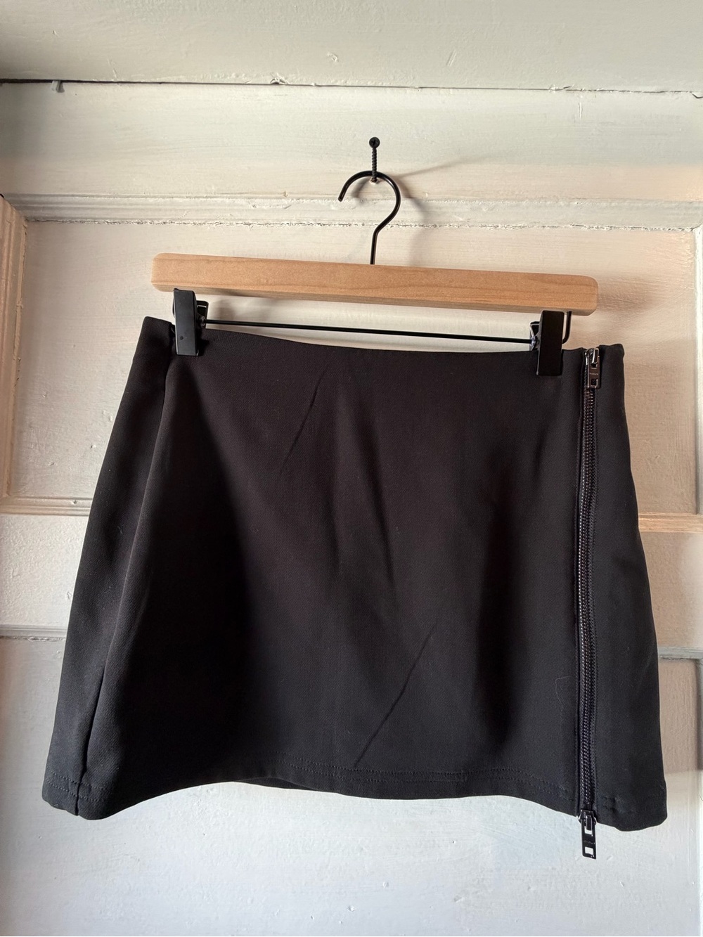 Weekday Black Mini Skirt with Side Zip Detail